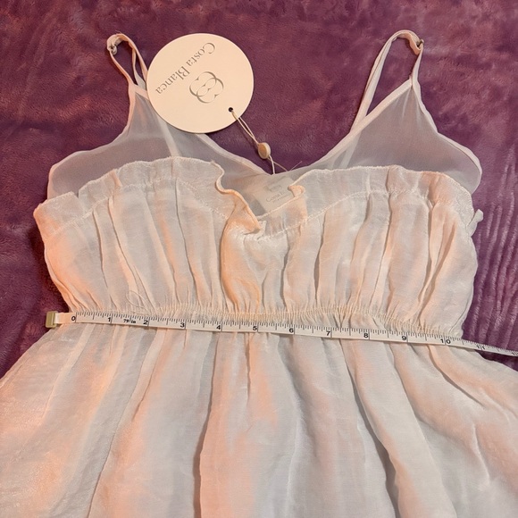 White Babydoll Ruffled Spaghetti Strap Empire Cami Size XS NWT, Costa Blanca - Picture 8 of 10